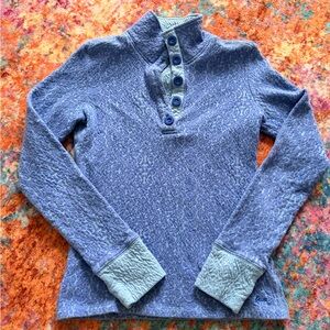 KAVU Textured Fleece Pullover Women’s Small Quarter Button 1/4